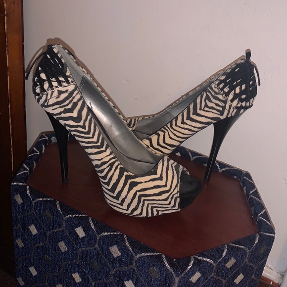 Charlotte Russe Zebra Print high heels - Picture 1 of 1
